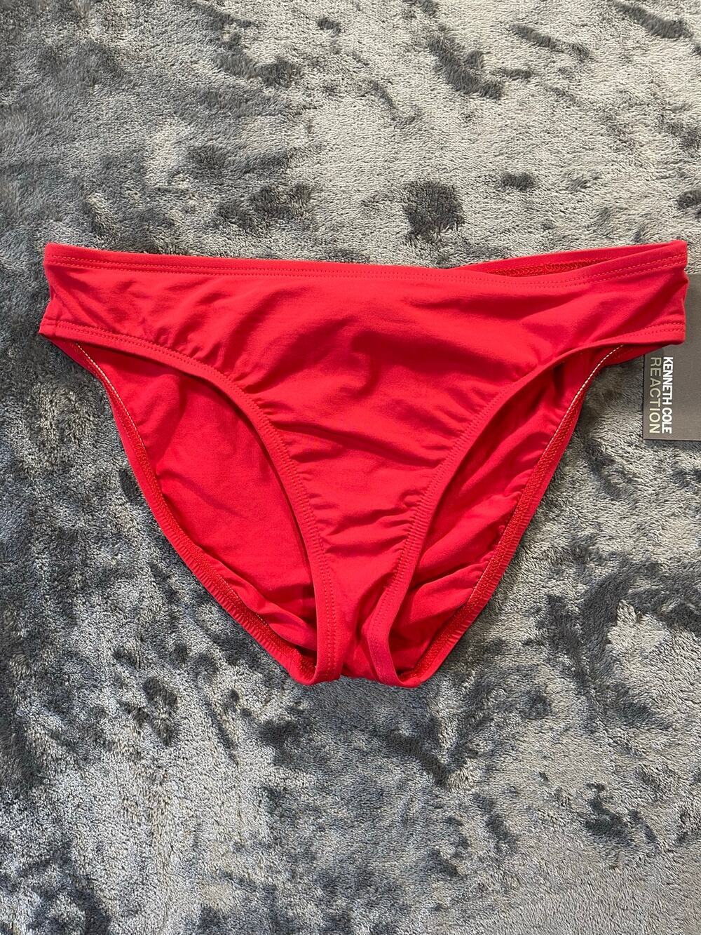 Vintage Y2K NWT Kenneth Cole REACTION Red Mid Scoop Bikini Bottom Small